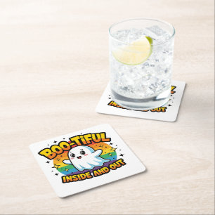 Dessous-de-verre Carré En Papier Boo-Tiful À L'Intérieur Et L'Extérieur