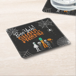 Dessous-de-verre Carré En Papier Boo Yah Ghoul Ami Halloween ID684
