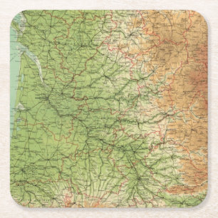 Dessous-de-verre Carré En Papier Bordeaux du sud-ouest de section de la France