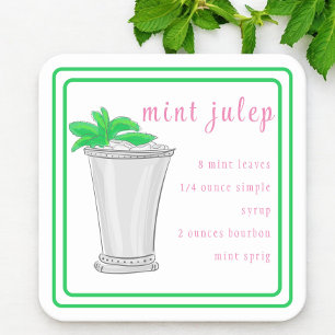 Dessous-de-verre Carré En Papier Bordure de la recette de la barre de menthe Derby