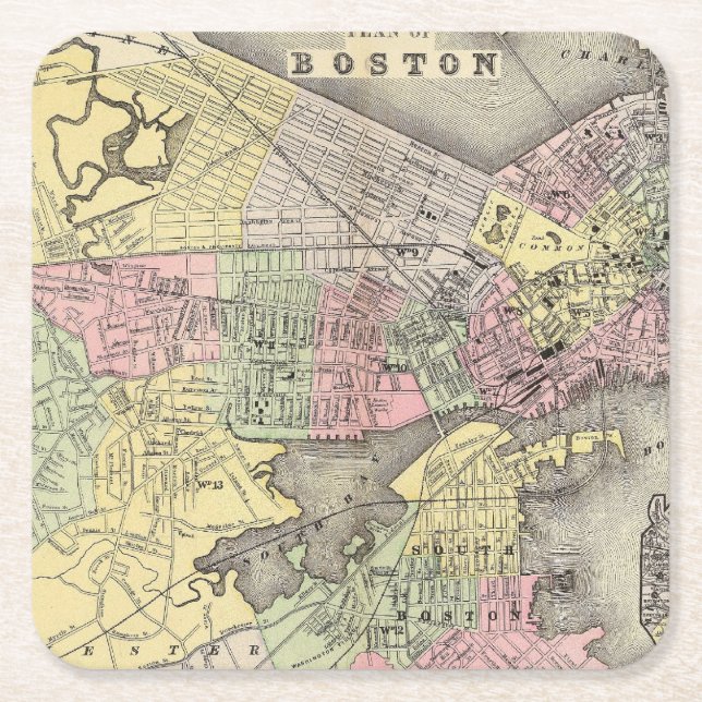 Dessous-de-verre Carré En Papier Boston 3 (Devant)