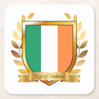 Dessous-de-verre Carré En Papier Bouclier du drapeau de la République d'Irlande
