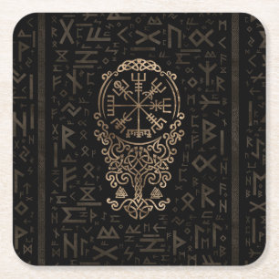 Dessous-de-verre Carré En Papier Boussole de Vegvisir - de Viking sur le motif de