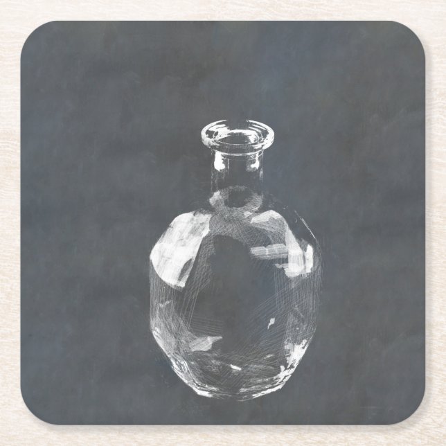 Dessous-de-verre Carré En Papier Bouteille de Whisky (Devant)