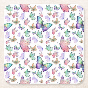 Dessous-de-verre Carré En Papier Bouteilles d'aquarelle Motif sans couture