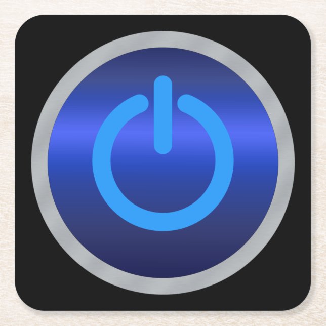 Dessous-de-verre Carré En Papier Bouton marche/arrêt (Devant)