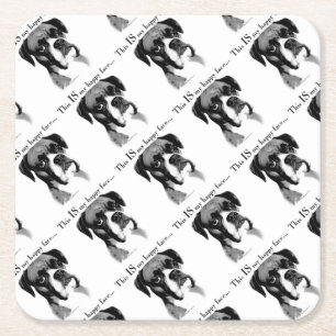Dessous-de-verre Carré En Papier Boxer Happy Face