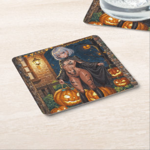 Dessous-de-verre Carré En Papier Brave Halloween Fille Trick or Treat Body Painting