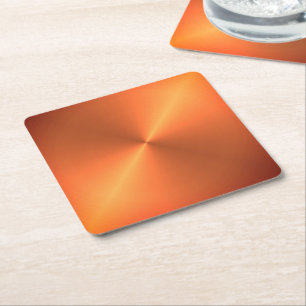 Dessous-de-verre Carré En Papier Brillant rouille orange
