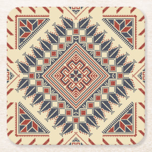 Dessous-de-verre Carré En Papier Broderie palestinienne traditionnelle