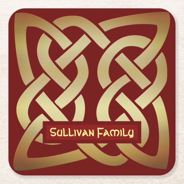 Dessous-de-verre Carré En Papier Bronze Tone Celtic (Devant)