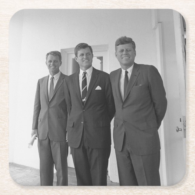 Dessous-de-verre Carré En Papier Bros, président John Kennedy, Robert & Ted (Devant)