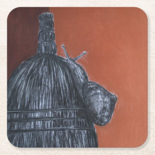 Dessous-de-verre Carré En Papier Brown Black Rustic Art Carré personnalisé Dessous 