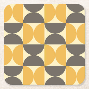 Dessous-de-verre Carré En Papier Brun de la moitié du siècle et motif modernes d'