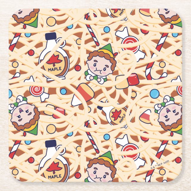 Dessous-de-verre Carré En Papier Buddy l'Elfe | Motif de Noël (Devant)