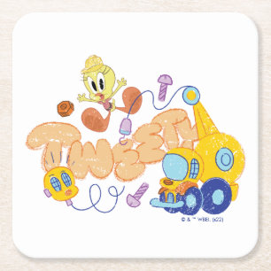 Dessous-de-verre Carré En Papier BUGS BUNNY BUILDERS™ Croquis artistique de TWEETY