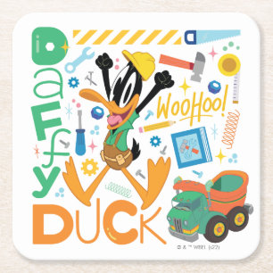 Dessous-de-verre Carré En Papier BUGS BUNNY BUILDERS™  DAFFY DUCK™ Outils de travai