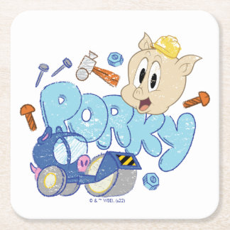 Dessous-de-verre Carré En Papier BUGS BUNNY BUILDERS™| Dessin de Porky