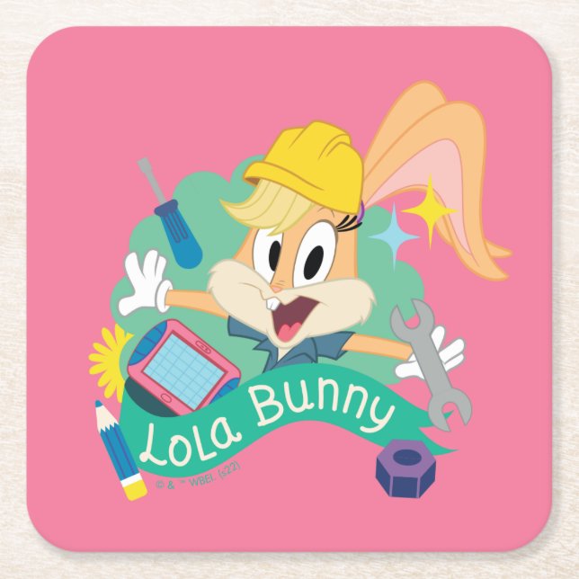 Dessous-de-verre Carré En Papier BUGS BUNNY BUILDERS™| Lola Bunny Character Graphic (Devant)