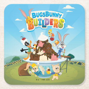 Dessous-de-verre Carré En Papier BUGS BUNNY BUILDERS™ Looney Builders Glace