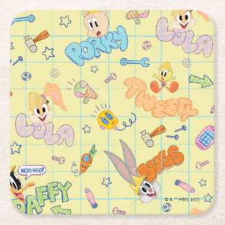 Dessous-de-verre Carré En Papier BUGS BUNNY BUILDERS™| Motif de croquis de personna