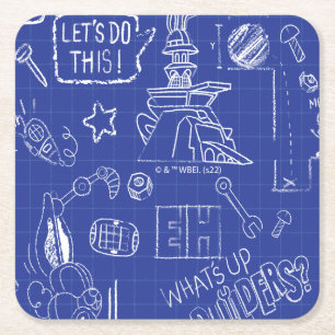 Dessous-de-verre Carré En Papier BUGS BUNNY BUILDERS™  Motif de plan de croquis