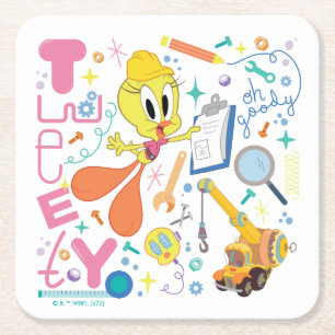Dessous-de-verre Carré En Papier BUGS BUNNY BUILDERS™ Outils de travail TWEETY™