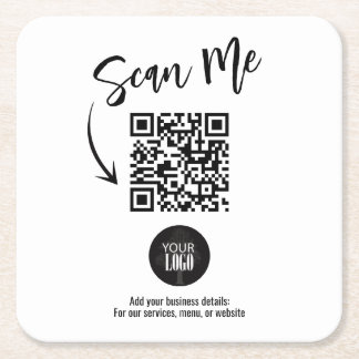 Dessous-de-verre Carré En Papier Business QR Code Scan Me Simple