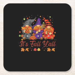 Dessous-de-verre Carré En Papier C’est automne Y’all Halloween Gnomes Citrouille au