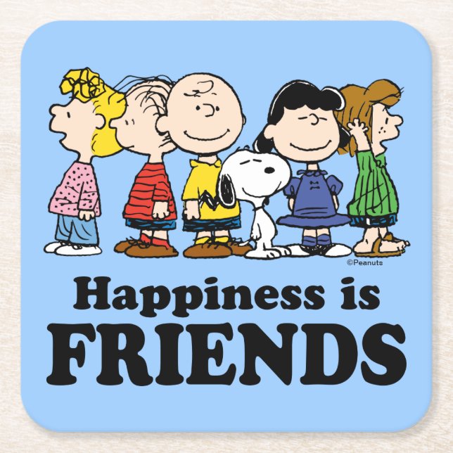 Dessous-de-verre Carré En Papier cacahuètes | Les cacahuètes s'unissent (Devant)