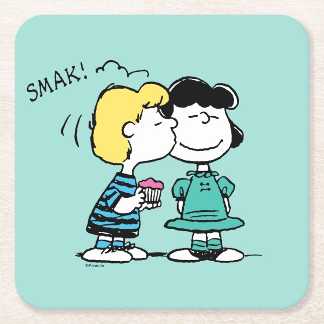 Dessous-de-verre Carré En Papier cacahuètes | Saint Valentin | Lucy & Schroeder Kis (Devant)