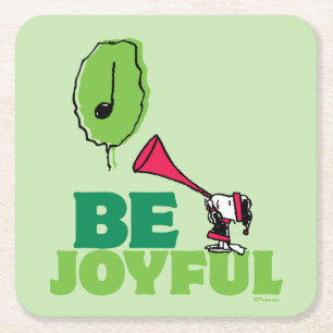 Dessous-de-verre Carré En Papier cacahuètes   Woodstock Soyez Joyeux