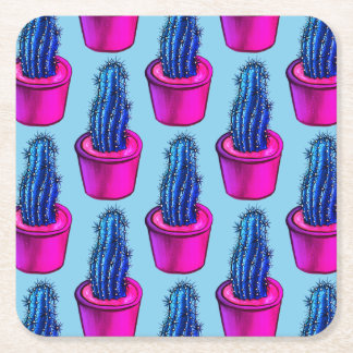 Dessous-de-verre Carré En Papier Cactus Lover Motif Plante