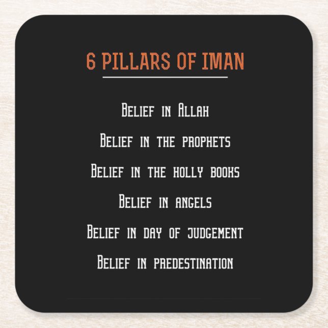 Dessous-de-verre Carré En Papier Cadeau Anniversaire 6 Pilars D'Iman (Devant)