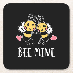 Dessous-de-verre Carré En Papier Cadeau apiculteur   Mine d'abeille