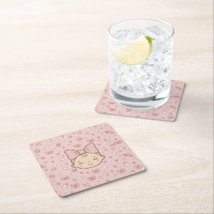Dessous-de-verre Carré En Papier Cadeau de baby shower pour fille papy dessous de v