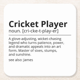 Dessous-de-verre Carré En Papier Cadeau de joueur de cricket Tapisserie personnalis