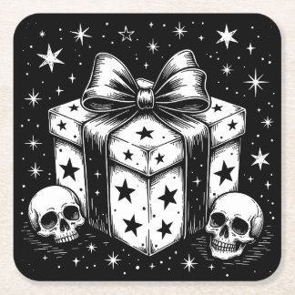Dessous-de-verre Carré En Papier Cadeau effrayant