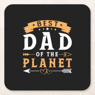 Dessous-de-verre Carré En Papier Cadeau grand-père Meilleur papa de la planète