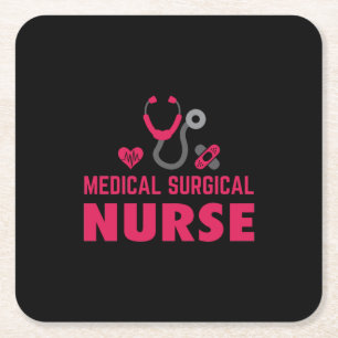 Dessous-de-verre Carré En Papier Cadeau infirmière Infirmière Médicale