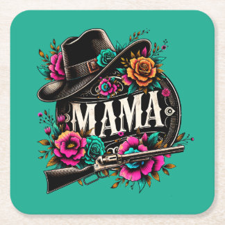 Dessous-de-verre Carré En Papier Cadeau pour maman; maman; maman; maman; mère; jour