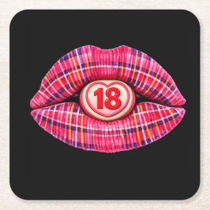 Dessous-de-verre Carré En Papier Cadeau tartan écossais 18 ans anniversaire Ecosse