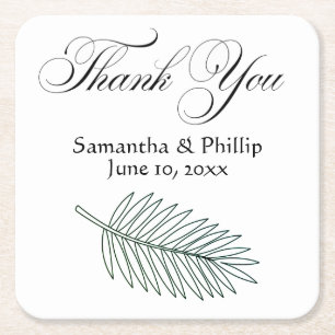 Dessous-de-verre Carré En Papier Cadeaux de mariage Merci coaster