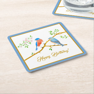 Dessous-de-verre Carré En Papier Cadre bleu Bluebirds