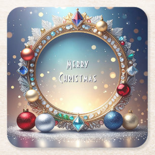 Dessous-de-verre Carré En Papier Cadre de Noël en bijou de fête de papier de suppor