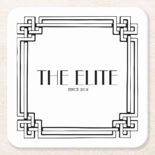 Dessous-de-verre Carré En Papier Cadre de verrouillage vintage personnalisé