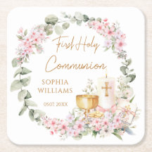Calice Floral Rose Première Sainte Communion