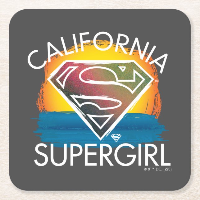 Dessous-de-verre Carré En Papier California Supergirl Sunset Graphic (Devant)