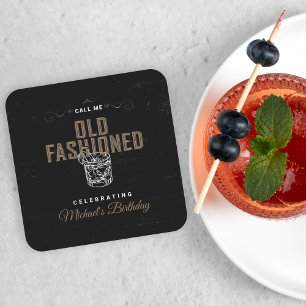 Dessous-de-verre Carré En Papier Call Me Old Fashioned Whiskey Cocktail Anniversair