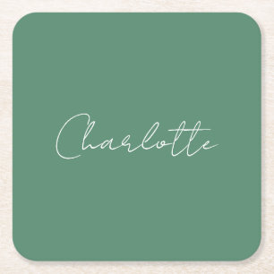 Dessous-de-verre Carré En Papier Calligraphie Minimaliste Chic Personnalisé Edition